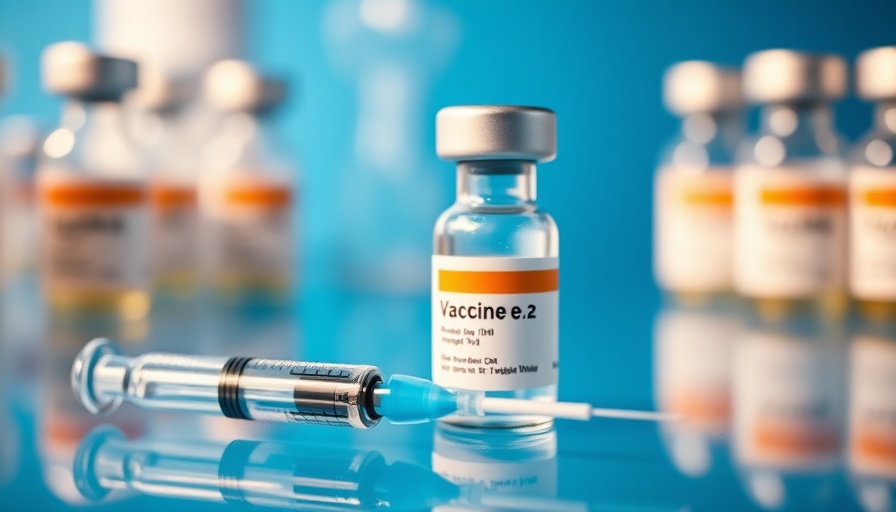 Vaccine vial and syringe on reflective surface, illustrating global vaccination rates.