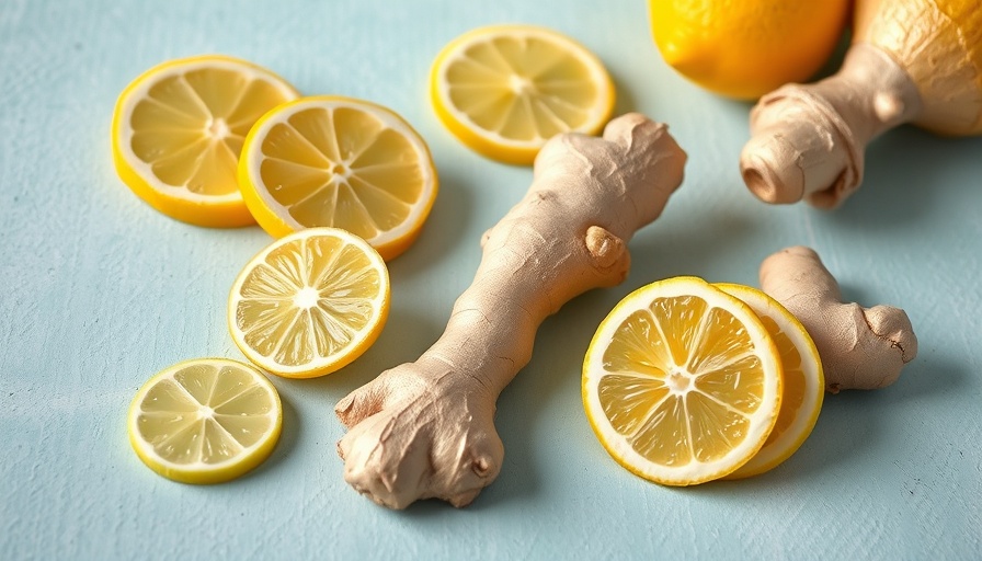 Vibrant ginger shots with lemon slices for energy.