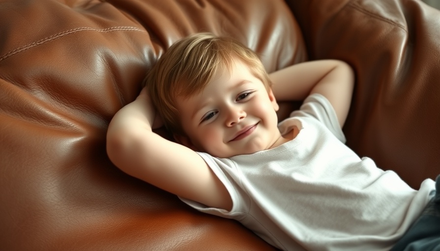 Child relaxing on couch at home, transitioning to kindergarten.
