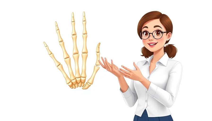 Presenter explaining rash treatment with hand illustration.
