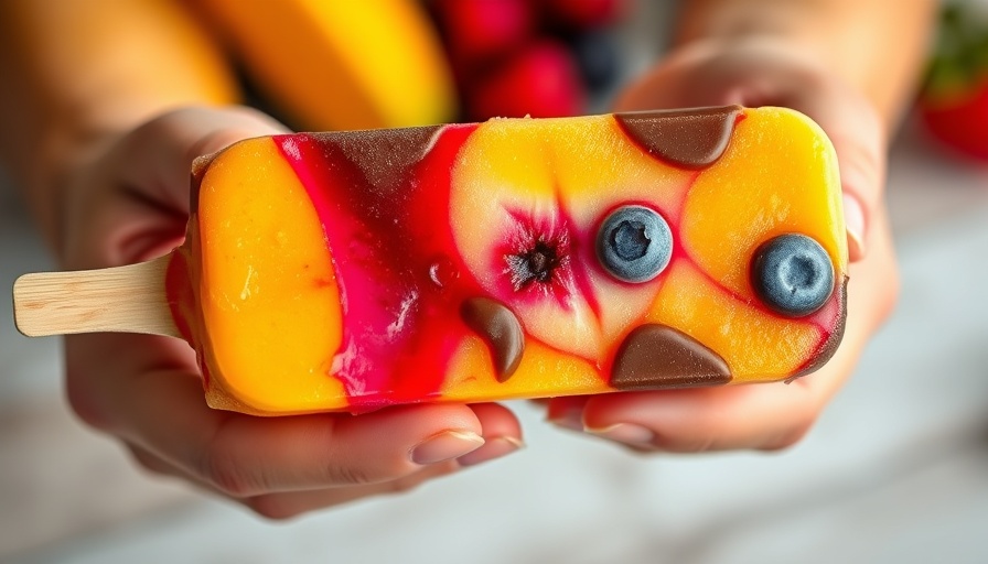 Tropical Mango & Berry Ice Cream Bars, vibrant and delicious close-up.