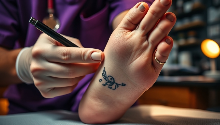 Expert explaining foot tattoo care, tips for foot care.