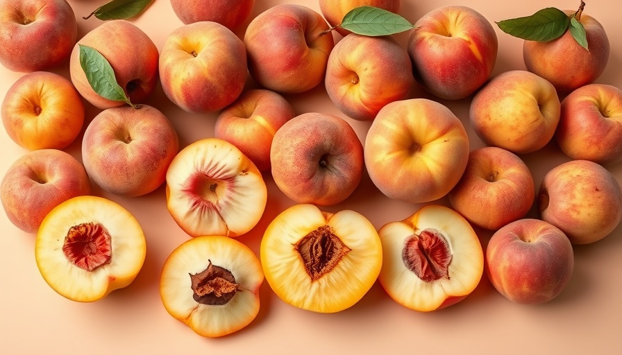 Colorful nectarines and peaches on a warm background.
