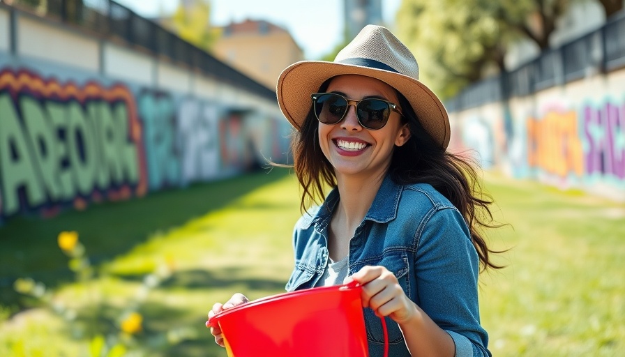 Woman enjoying sunny day in urban park, proactive healthcare for migraines.