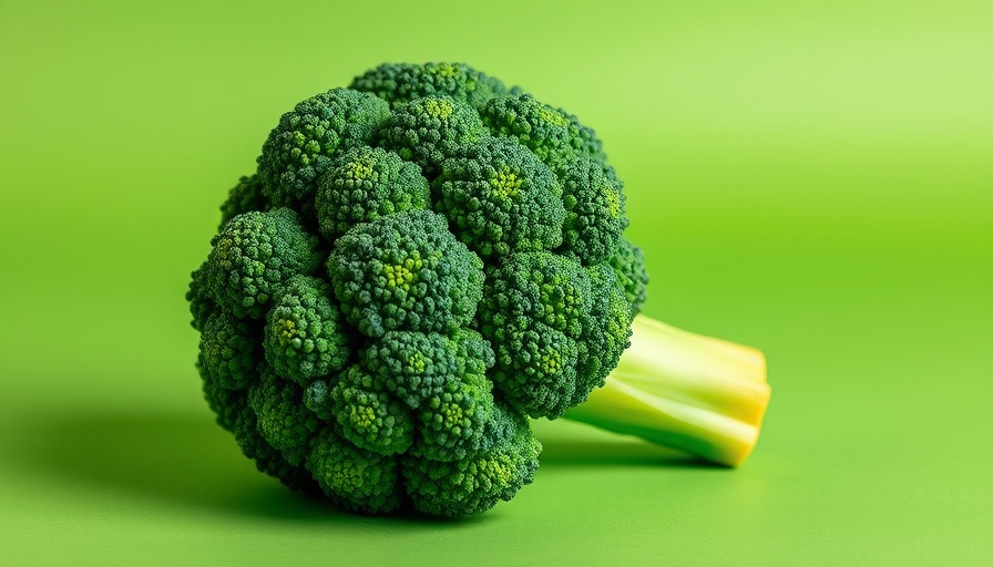 Fresh broccoli on green surface for hormone balance