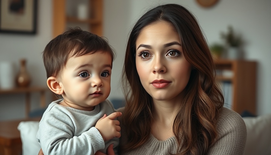 Mother contemplating the decision on a third child, thoughtful expression.