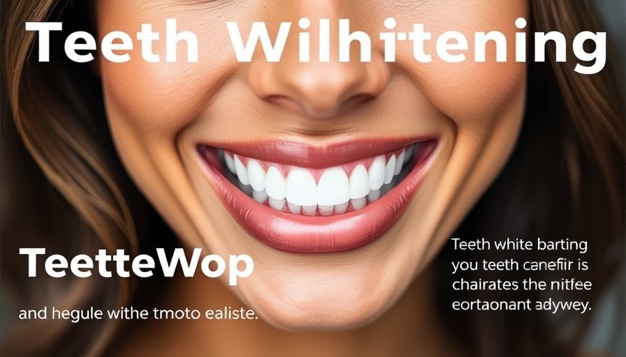 Smiling woman with bright teeth promoting teeth whitening tips.