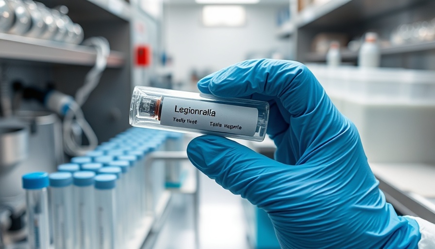 Legionella test tube held in a lab during NYC Legionnaires' outbreak.