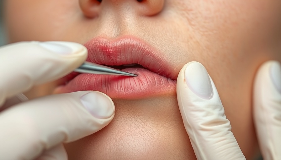 Close-up of skin undergoing comedone extraction for skin rash diagnosis.