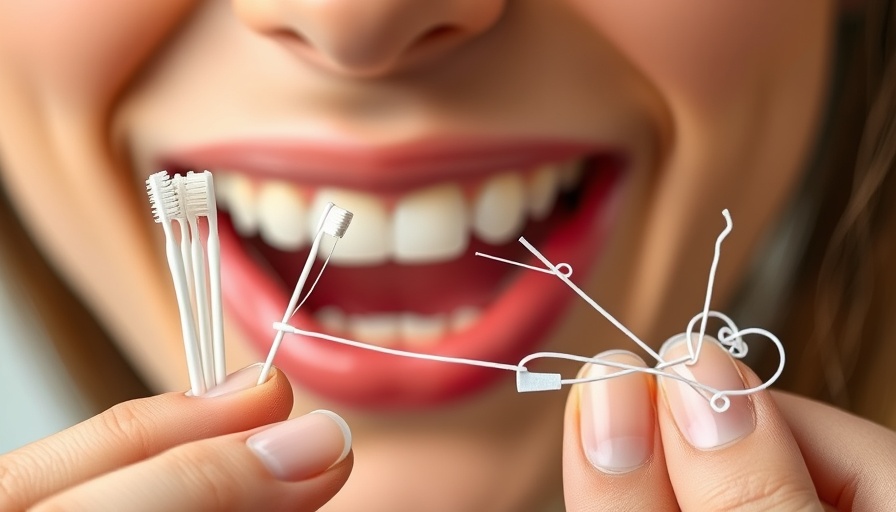 Dental care floss picks vs string floss comparison, woman demonstrating use.