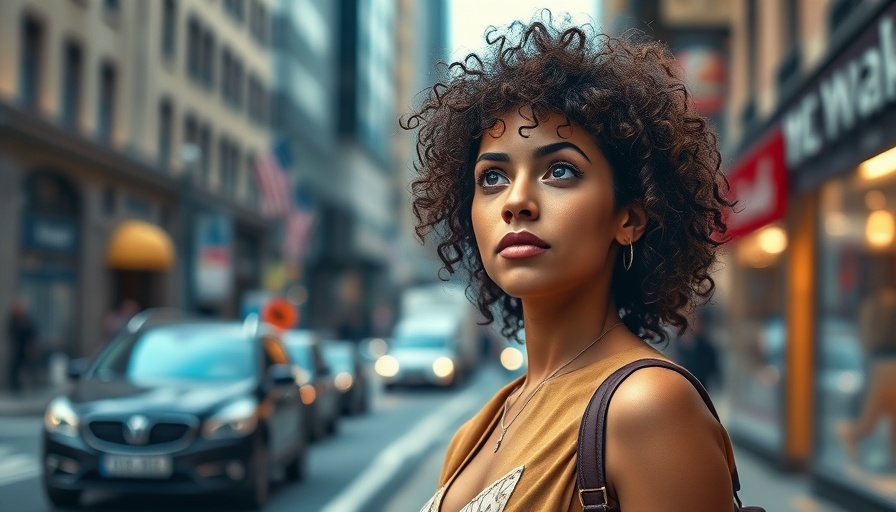 Woman contemplating in city, enhancing cognitive function