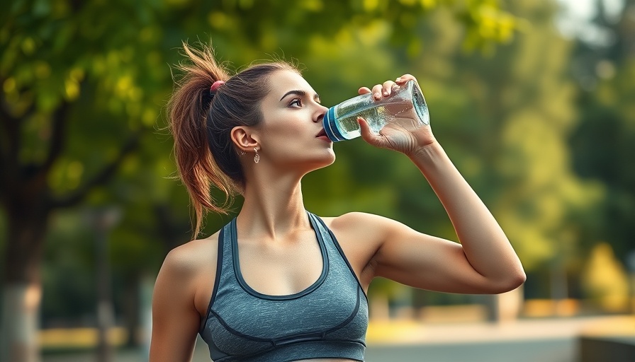Woman drinking water outdoors to prevent heat stroke.