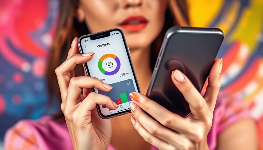 Glucose monitoring system for weight management app in use.