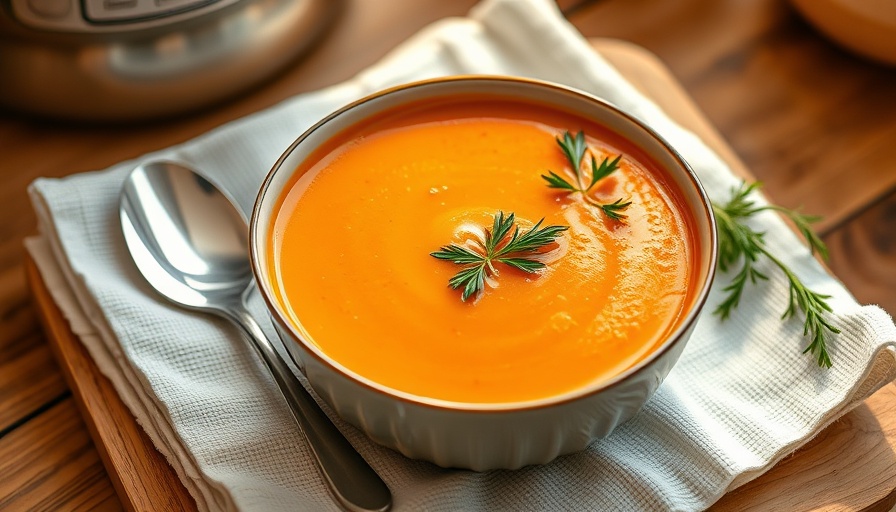 Vitamin A Benefits for Health: Creamy orange soup with herbs.
