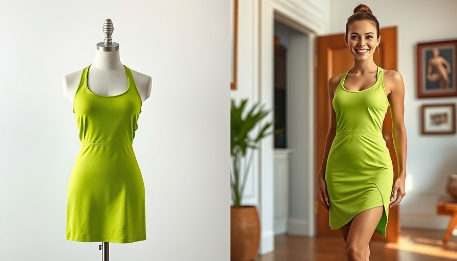 Vibrant green activewear dress from Amazon under $30 displayed on mannequin and worn.