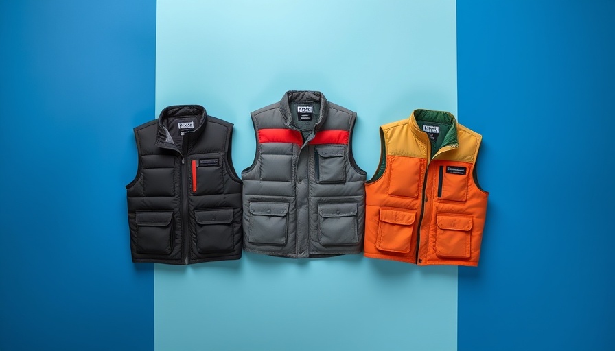 Various styles of the best weighted vests on a blue background.