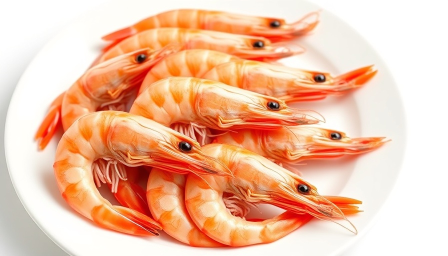 Fresh shrimp on a white plate related to Walmart shrimp recall.