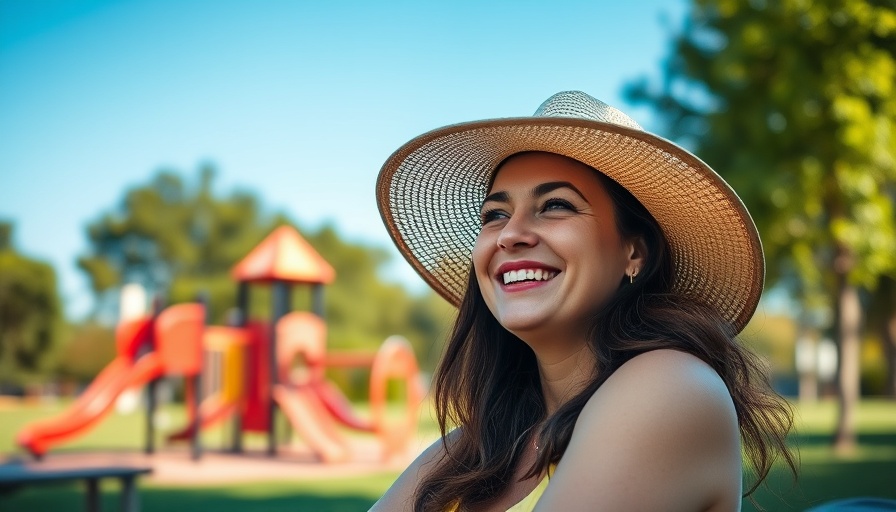 Woman at park, smiling, Weekly Healthy Recipe Challenge.