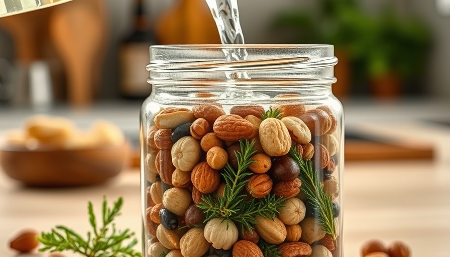 Close-up of jar with immune-boosting ingredients being prepared.