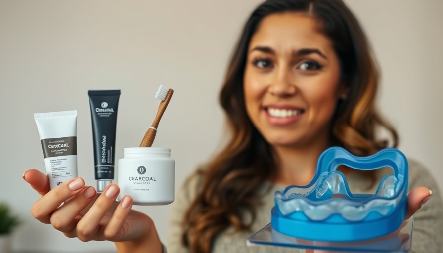Woman warning against dental practices with products shown.