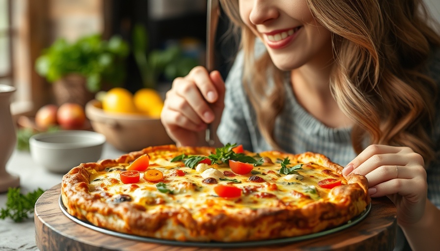 Delicious cottage cheese frittata served with vibrant vegetables.