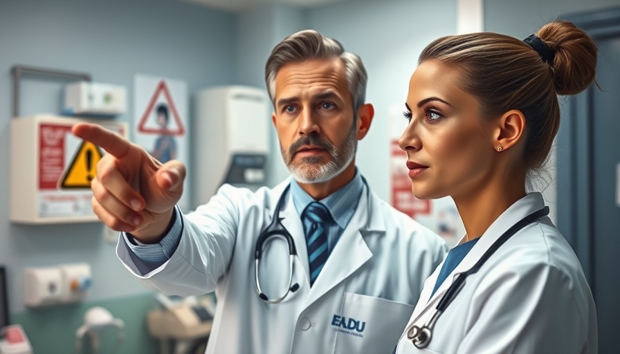 Healthcare professional explaining signs of heart failure in clinical setting
