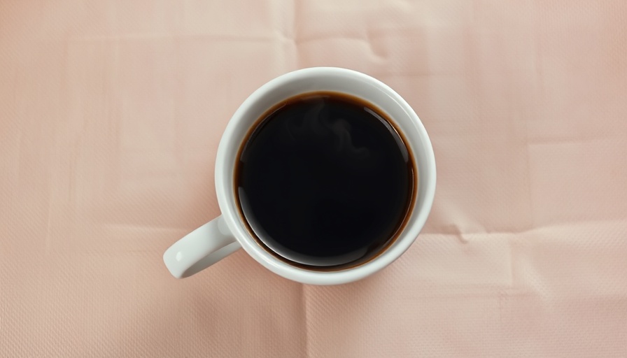 Top view coffee cup showcasing health benefits of coffee.