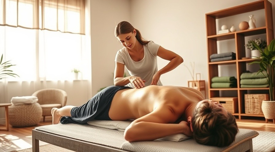 Female receiving neck pain relief massage in a serene therapy room.