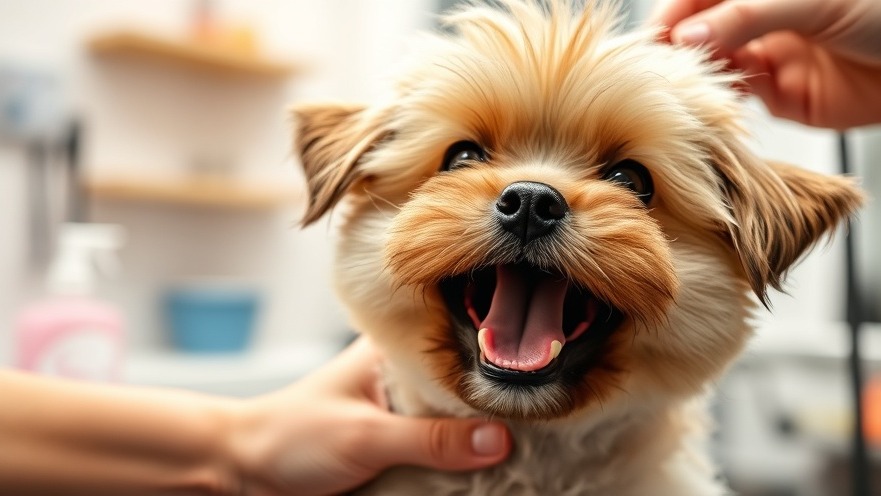 Small fluffy dog with detailed fur enjoying grooming, showcasing canine health tips.