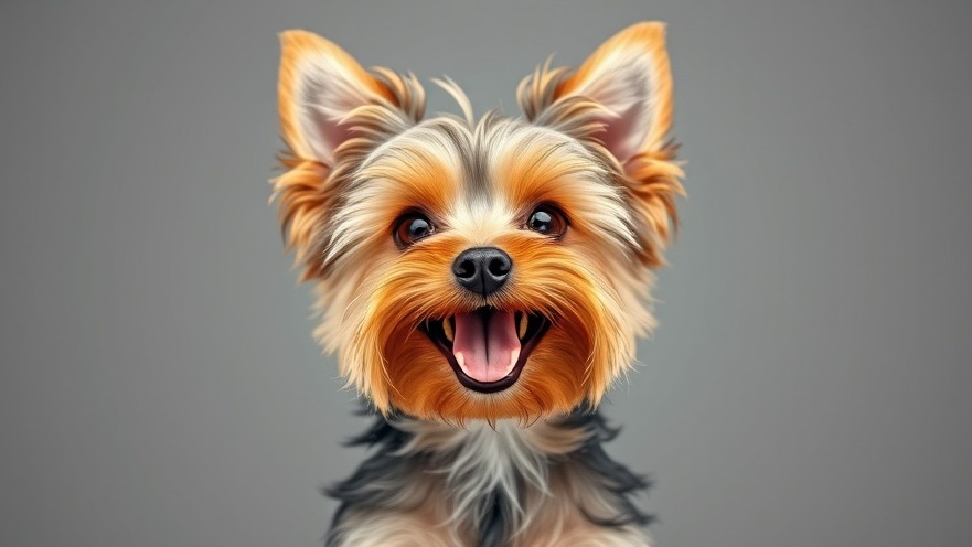 Cheerful Yorkie posing with playful eyes, embodying dog training tips and canine care insights.