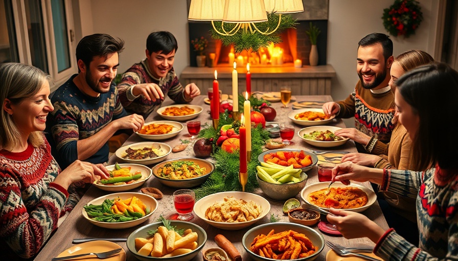 Festive table showcasing holiday eating for diabetics with healthy foods.