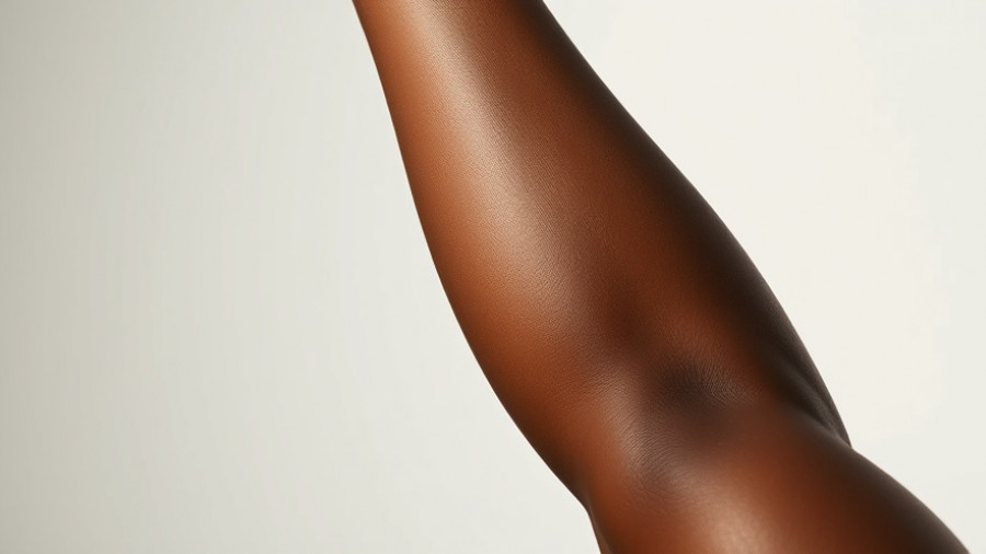 Elegant pose of smooth dark skin, showcasing skin's texture for skin immune system SALT.