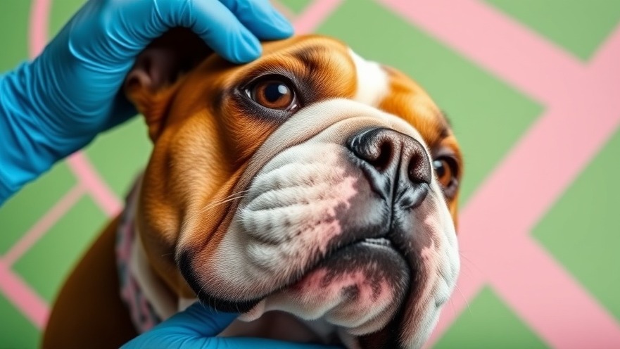 Close-up of a bulldog being checked for blood sugar, highlighting canine diabetes prevention.