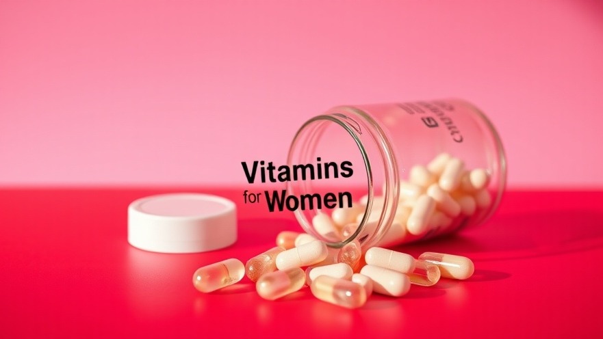 Ritual Multivitamin capsules spilling from a glass jar on a red surface.