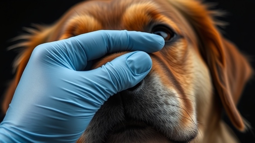Close-up of a dog's lump being inspected; vital signs of tumors in dog health.