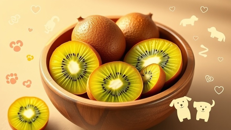Vibrant kiwifruit in a bowl promoting dog health benefits and nutritious treats.