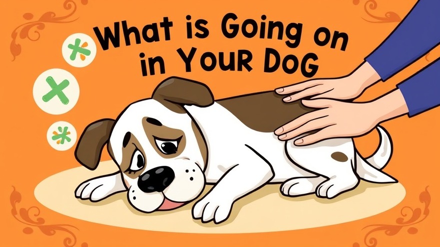 Worried dog with gentle hands, highlighting canine gut health and probiotics.