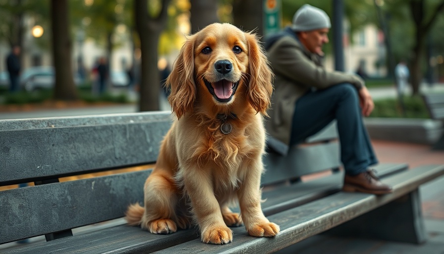 Golden Cocker Spaniel sitting in a park beside a bench; how do dogs get ringworm.