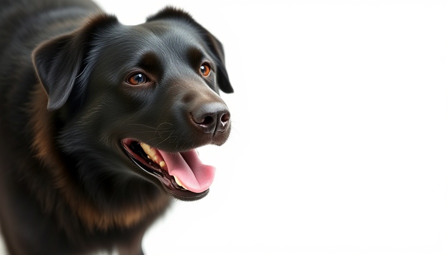 Happy Lab Chow mix dog with tongue out.