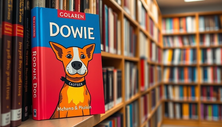 Dog training resources book on a library shelf.