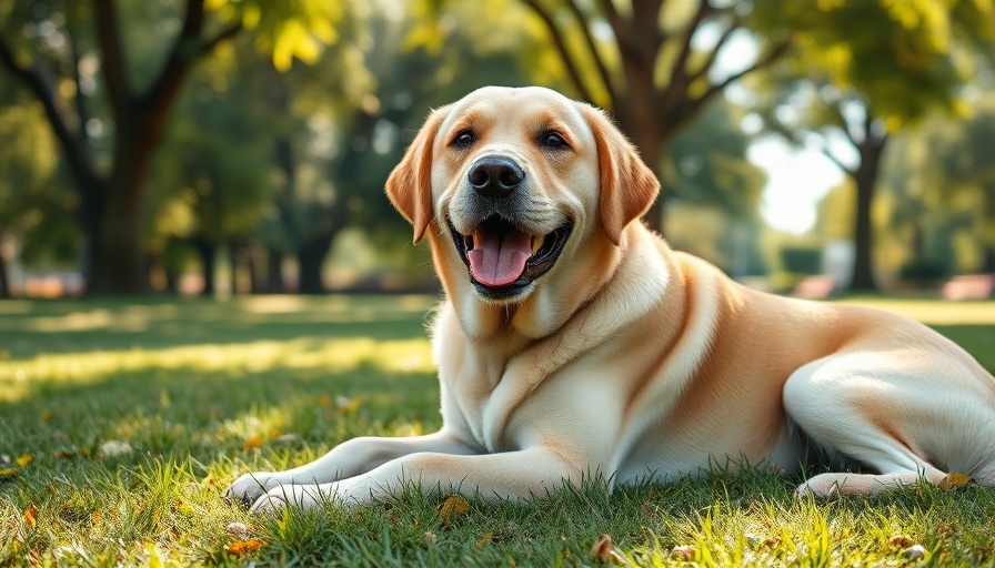 Labrador Retriever breed history in a serene park