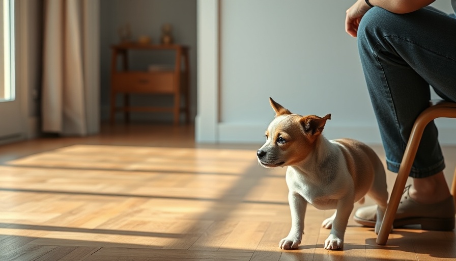 Do Dogs Get Jealous: Dog observing person seated at a desk in a minimalist room.