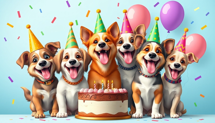 Wag the Science of Making Your Dog Happy with cheerful party dogs.