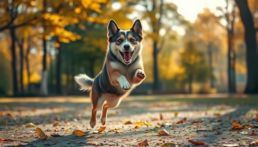 Energetic dog jumping in a sunlit park, showcasing dog sports.