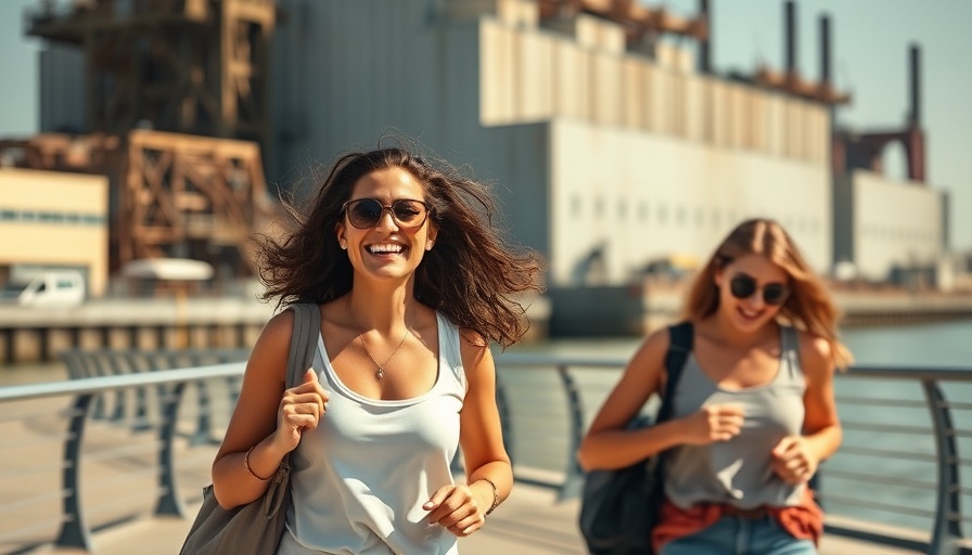 Brisk walking improving heart health on a sunny day