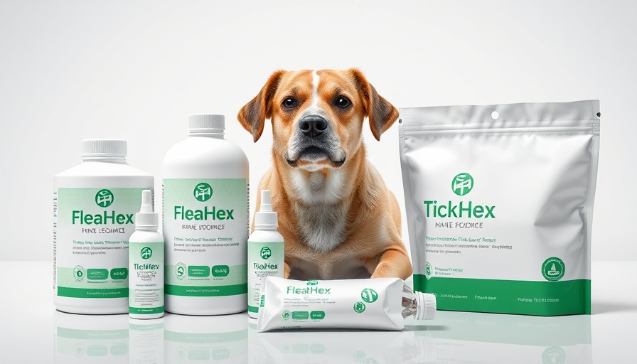 FleaHex and TickHex natural flea control products packaging.