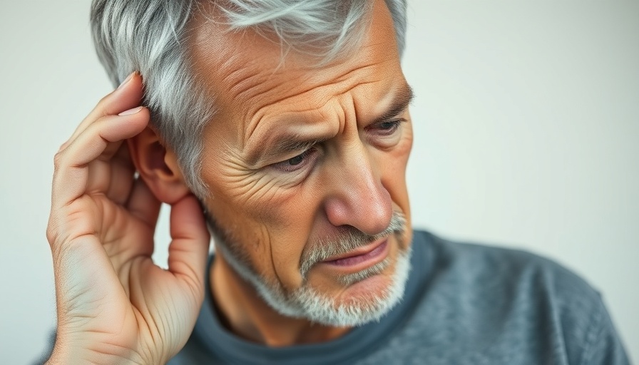 Older man touching ear, indicating discomfort, possibly due to ear infections causes and remedies.