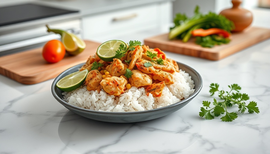 Quick healthy meals for weekday fatigue: Thai-style coconut chicken with rice.