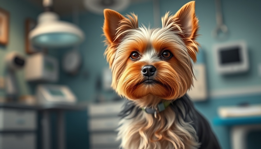 Yorkshire Terrier at vet clinic to naturally manage your dog's yeast issues.