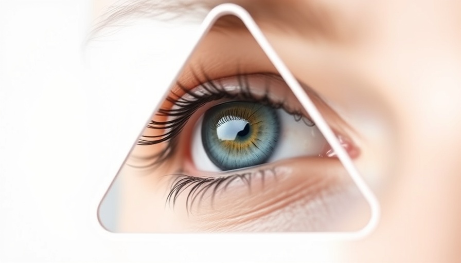 Close-up of an eye through a white cutout, illustrating causes of dry eyes.